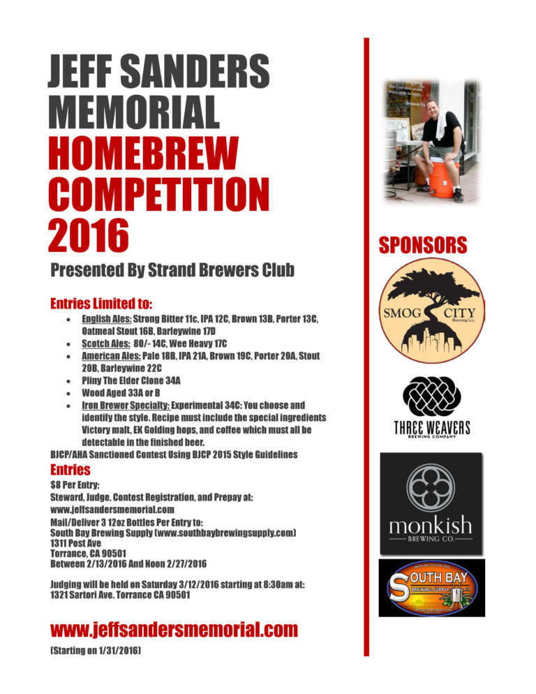 Jeff Sanders Memorial Homebrew Competition